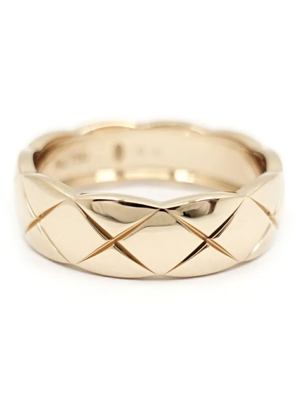 Chanel 18k Pink Gold Coco Crush Ring Medium Model Beige